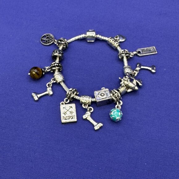 Pandora-Style “World Traveler” Theme Charm Bracelet - Picture 4 of 9
